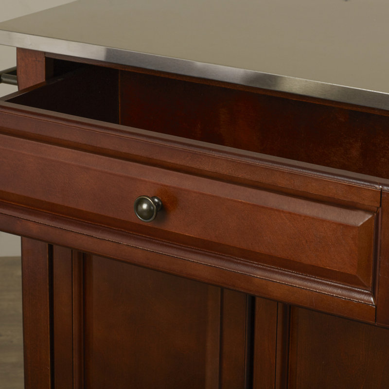 Three Posts™ Hedon Kitchen Cart with Stainless Steel Top & Reviews